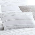 thumbnail image 3 of Benjara 6 Piece Queen Cotton Comforter Set with Frayed Edges, White and Gray, 3 of 6