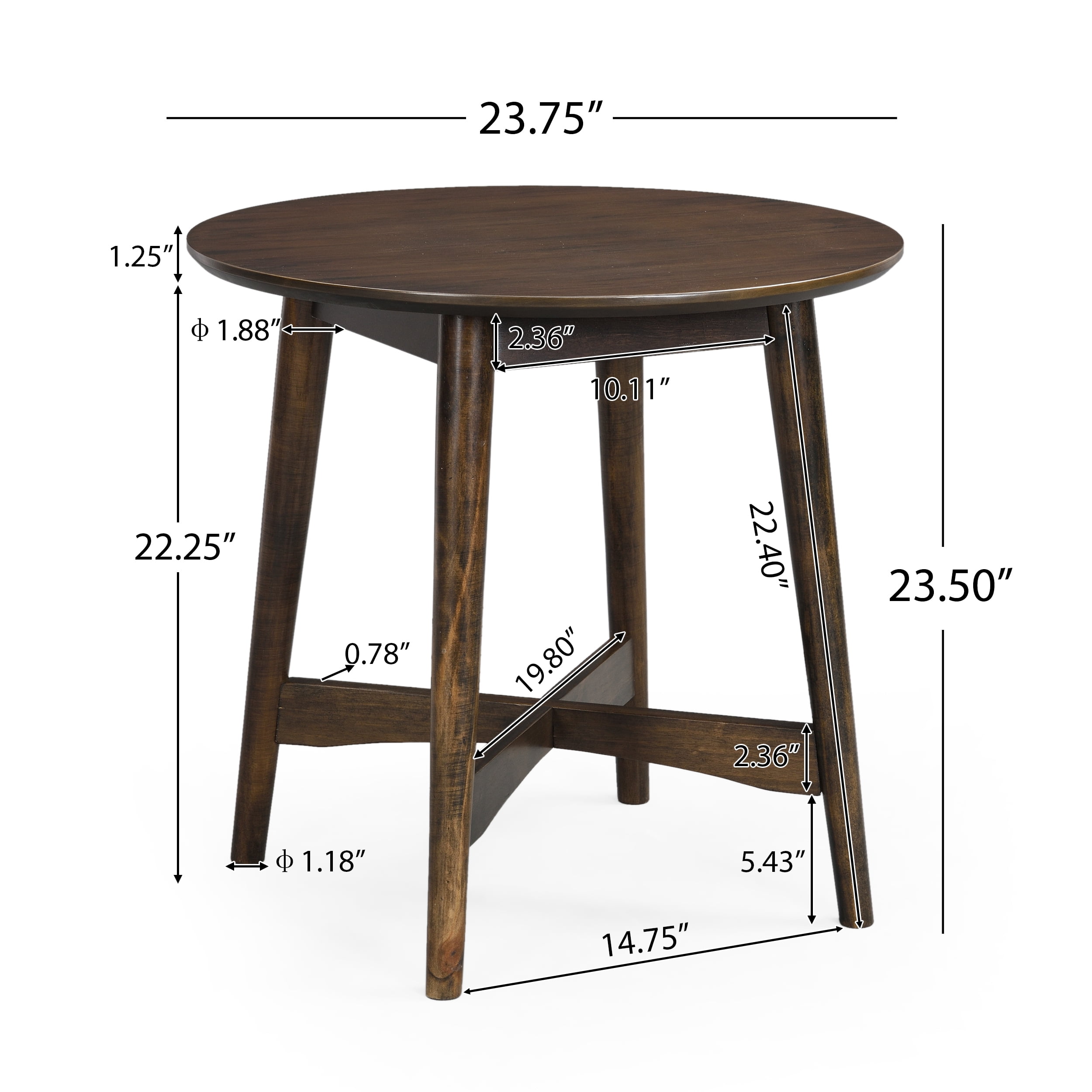 Noble House Hiland Round Wood End Table for Living Room, Brown