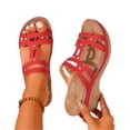 thumbnail image 3 of YOUYEDIAN Orthopedic Sandals for Women Arch Support Flat Wedge Sandals Wide Width Non Slip Slip on Hiking Shoes Comfort Orthopedic Shoes, 3 of 8