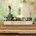 thumbnail image 2 of Craftnamesign Custom Wooden Acoustic Floral Guitar Player Name Plate, Guitarist Metal Nameplate, 2 of 5