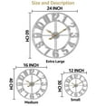 thumbnail image 4 of Sorbus Large Metal Numerical Wall Clock for Living Room Decor (Silver, 24" Diameter), 4 of 7