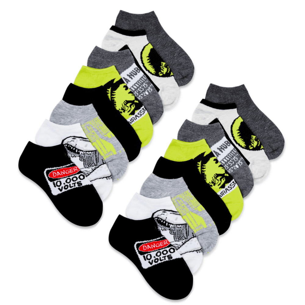 Jurassic Park - Jurassic Park Boys Socks, 12 + 4 Pack No Shows Sizes S ...