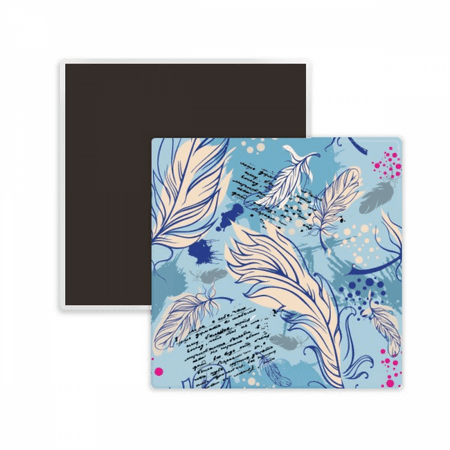 

Feather Water Ocean Dot Letter Square Ceracs Fridge Magnet Keepsake Memento