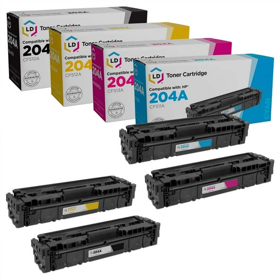 LD Compatible Toner Cartridge Replacement for HP 204A (1 Black, 1 Cyan, 1 Magenta, 1 Yellow, 4-Pack)