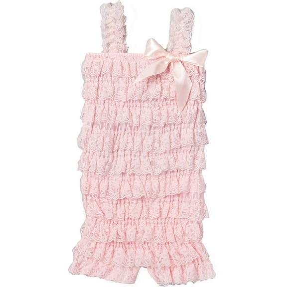 Wenchoice Girl's Light Pink Lace Romper - S(6M-12M)