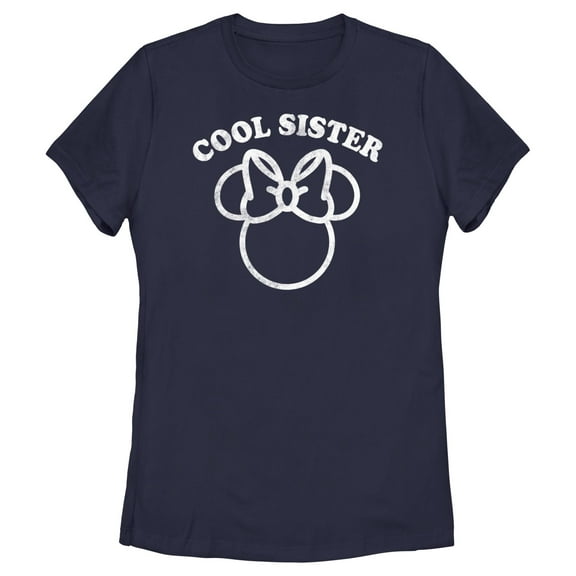 Women's Minnie Mouse Distressed Cool Sister  Graphic T-Shirt