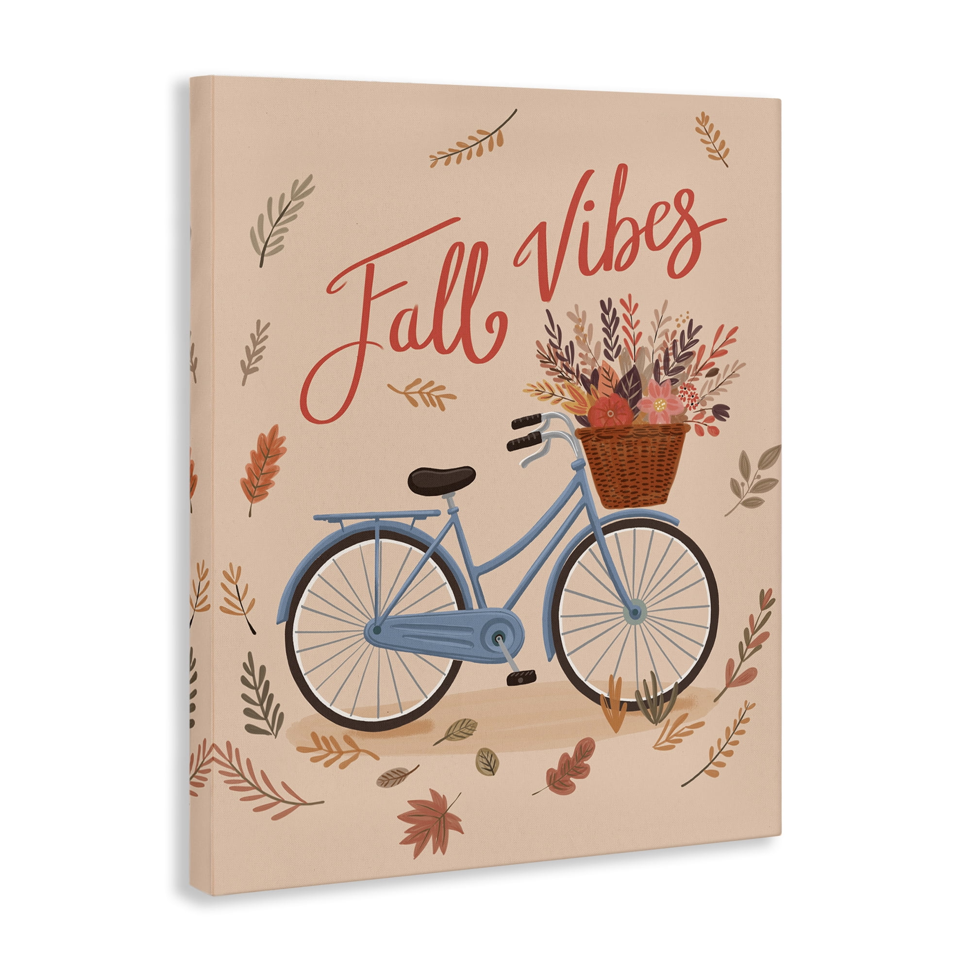 Stupell Industries Fall Vibes Bicycle Transportation Painting Wrapped Canvas Art Print Wall Art, 36 x 48