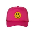 thumbnail image 2 of Gravity Threads Smile Face Embroidery Adjustable Trucker Hat - Smile - Hot Pink, 2 of 4