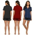 thumbnail image 4 of CHUANK Summer Short Sleeve Pajamas for Women Button Down Pajama Set Sleepwear, 4 of 6