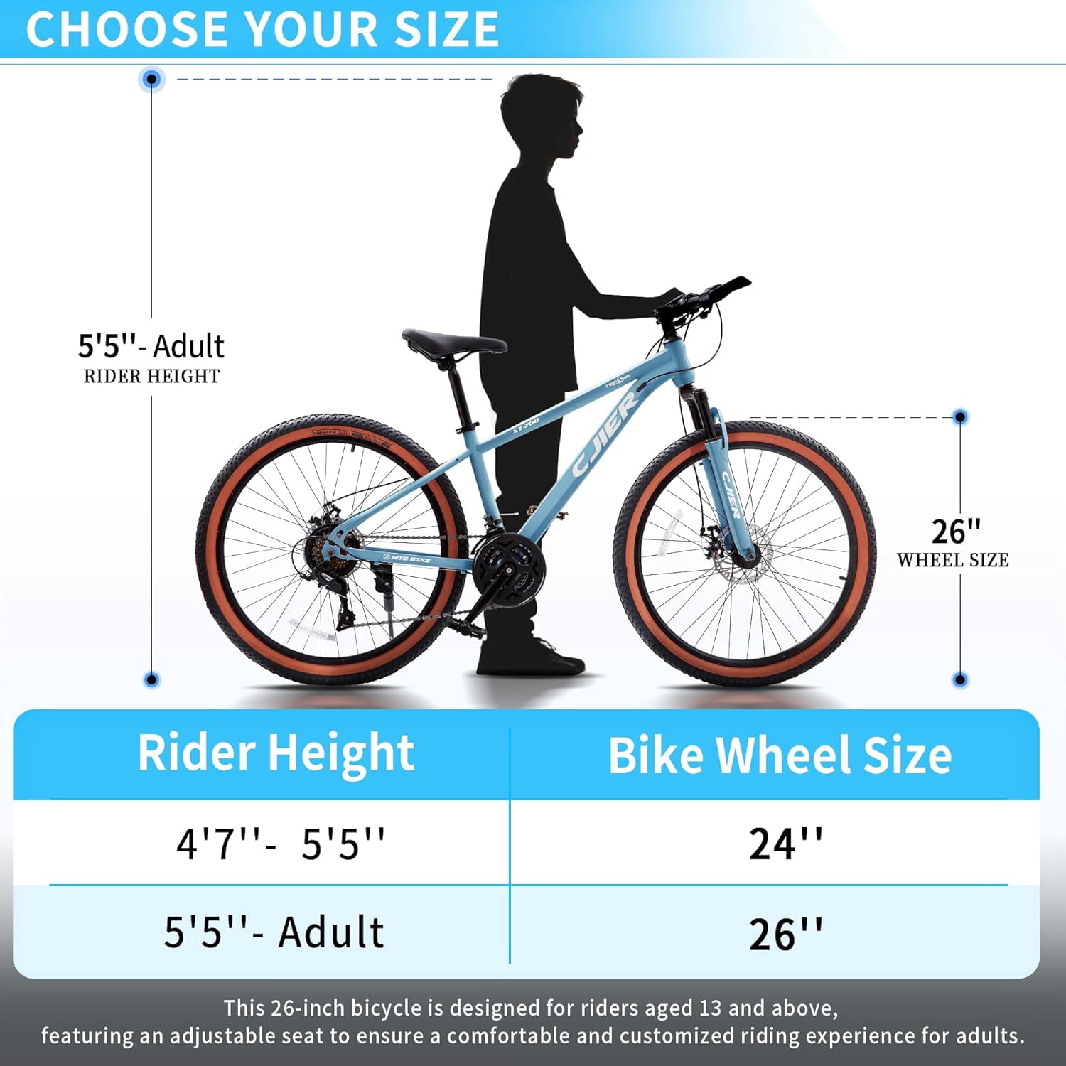 NEORIVER  20 Inch Kids Mountain Bike, 21-Speed Bikes for Boys with Disc Brakes, Suspension Fork & Tool-Free Assembly