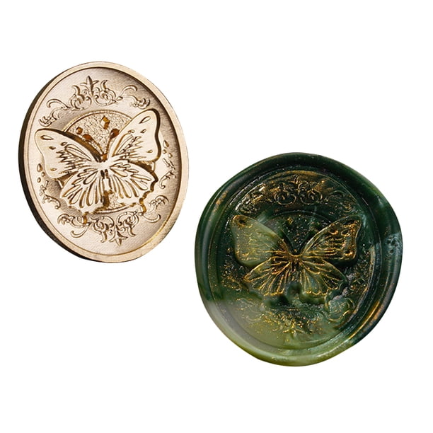 Cabezales Sello Kuymtek Pintura Fuego en Relieve 3D Cera Latón 25-30 mm Mariposa