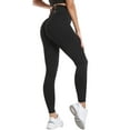thumbnail image 4 of QAFOPEH Women High Waisted Back Cross Strappy Butt Lifting Solid Color Legging, 4 of 7
