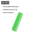 thumbnail image 3 of Uxcell 20Pack Tapas de Popote de Silicona, Fundas de Popote de Metal, Tapas de Popote Reutilizables Suaves que se Adaptan a Popotes de Acero Inoxidable de 8mm/0.31" OD (Verde), 3 of 6