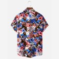 thumbnail image 5 of Mens 250 Anniversary USA Shirt Short Sleeve Button Down Lapel Blouse Independence Day Patriotic Beach Shirts for Men Blue L, 5 of 5