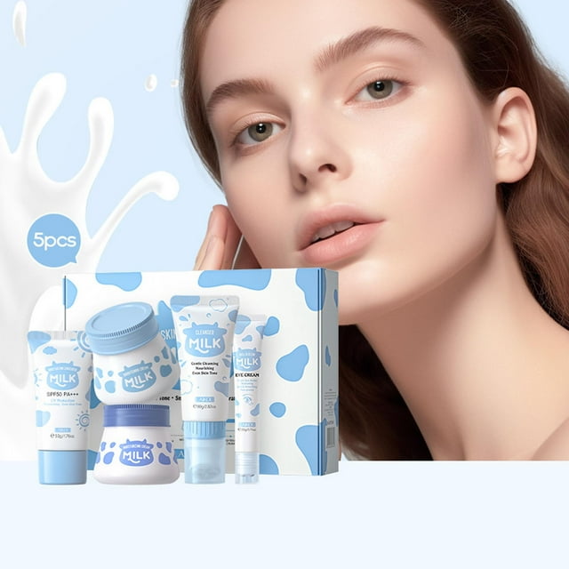 Puntoco Set de cuidado de la piel Milk Skin Care Set de 5 piezas para el cuidado facial hidratante