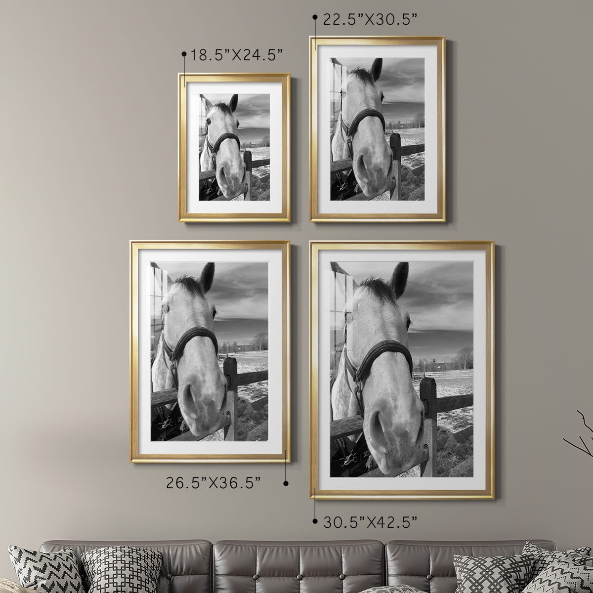 Wexford Home Caen Premium Framed Print, 22.5" x 30.5" - Ready to Hang, Gold (Set of 2)