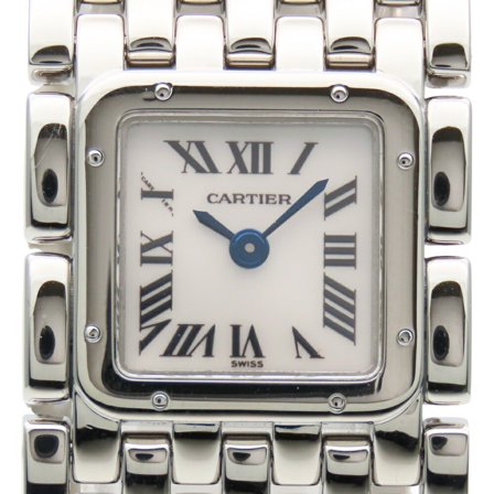 Pre-Owned Cartier Ruban 2420 Stainless Steel Silver Watch with White Shell Dial,... (Good)