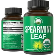 USDA Organic Spearmint Capsules. Organic Vegan Spearmint Leaf Pills for Digestive Support, Ingestion, and More. USA Tested Supplement for Women and Men.