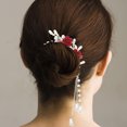 thumbnail image 4 of Pince à Cheveux Rose, Pince à Queue de Cheval à Franges, Accessoire de Tête pour Femmes, 4 of 8