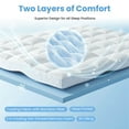 thumbnail image 3 of MCQ Queen Size Double Layer Mattress Topper, 2 inch Gel Memory Foam & 2 inch Cool Pillow Top for Back Pain Relief, Medium Firm, 3 of 10