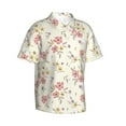 thumbnail image 2 of Fotbe Floral Hawaiian Shirt for Men Unisex Summer Beach Casual Short Sleeve Cotton Linen Button Down Shirts-Small, 2 of 9