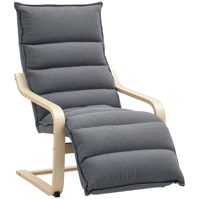 HOMCOM Fauteuil d'Appoint Moderne avec Repose-Pieds, Fauteuil Rembourré Confortable