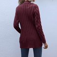 thumbnail image 4 of Cardigan Sweaters for Women Womens Long Sleeve Cable Knit Cardigan Sweaters Open Front Solid Fall Outwear with Pockets, 4 of 9