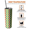 thumbnail image 6 of 20oz Multi Color Checkerboard Checkered Pattern Skinny Tumblers Stainless Steel Tumbler with Lid and Straw,Vacuum Insulated Double Wall Travel Tumbler Cups with Cleaning Brush for Coffee,Tea, 6 of 6