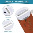 thumbnail image 5 of 30 oz Tumbler With Handle Stainless Steel Insulated Tumbler With Lid for Car Cup Holder Terracotta Tones Feather, 5 of 9