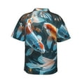 thumbnail image 3 of Daiia Cute Koi Fish Serenity Hawaiian Shirt for Men Gentle Cotton Regular Short Sleeve Casual-Small, 3 of 9