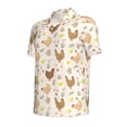 thumbnail image 2 of Vsdgher Chicken Family Print Men's Short Sleeve Stretch Polo Shirt, Moisture-Wicking Performance Polo Shirt, 2 of 8