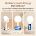 thumbnail image 4 of Ouwald Makeup Mirror with Lights, 8 Inch Lighted Makeup Mirror with 10X Magnification, Rechargeable 3 Colors LED Light Brightness Adjustable Vanity Mirror, 360°Rotation Double Sided Make up Mirror, 4 of 9