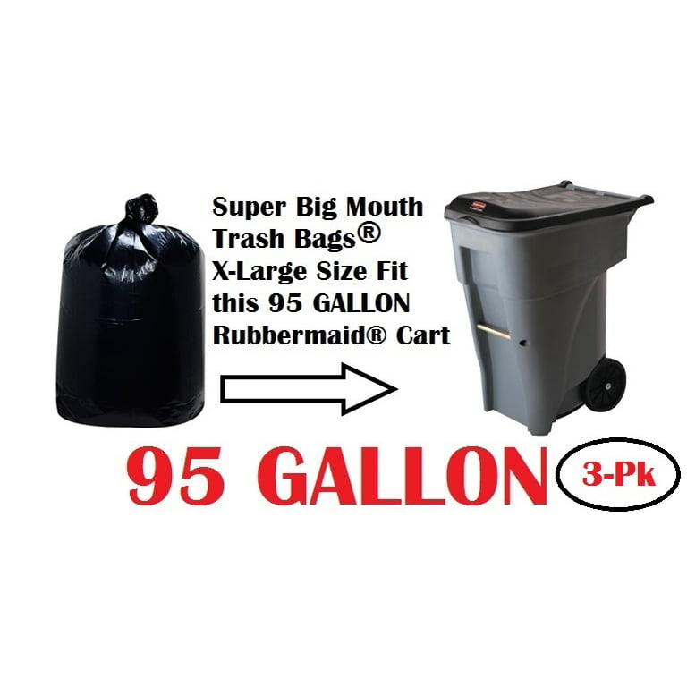95 Gallon Trash Bags Super Big Mouth Bags X-Large Industrial Commercial XL  Garbage Can Liners Extra Large