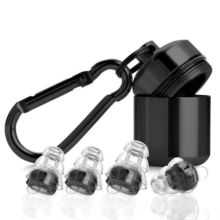 

PARMPH 2Pairs Earplugs for Noise Reduction 2 Sizes 24db Advanced Filter Technology Ears Protection for Party Concert Musicians Drummers Motorcyclist Black