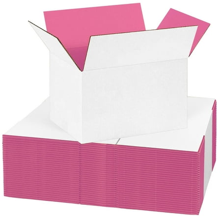 Ucanpack 1/8” Thick Corrugated Shipping Box 25 Pcs, Made In USA- Boxes For Packaging Moving, Pink 10x7x5" Moving Boxes Large, Packaging Box For Small Business