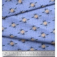 thumbnail image 2 of Soimoi Blue polyester Crepe Fabric Geometric & Roses Floral Print Sewing Fabric Yard 52 Inch Wide, 2 of 3