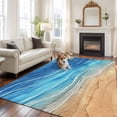 thumbnail image 3 of Blue Ombre Coastal Large Area Rugs for Bedroom Living Room, Soft Non Slip Carpet Bedside Rug, Summer Nautical Beach Ocean Seaside Rectangular Floor Cover Kitchen Accent Rug 8'x10' for Office, 3 of 9