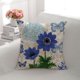 thumbnail image 3 of Funda de Almohada, Juego de 4-45 x 45 cm, Funda de cojín Cuadrada con Estampado de Flores de algodón y Lino para Cama, Coche, hogar, sofá, 3 of 5