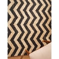 thumbnail image 3 of HAND KNOTTED SUMAK JUTE ECO-FRIENDLY AREA RUGS - 3'x5', Rectangle Shape, Cream Black Color, Contemporary Pattern, High Pile, Natural Fiber, Outdoor Indoor Handmade Area Rugs for Living Room (J00014), 3 of 9