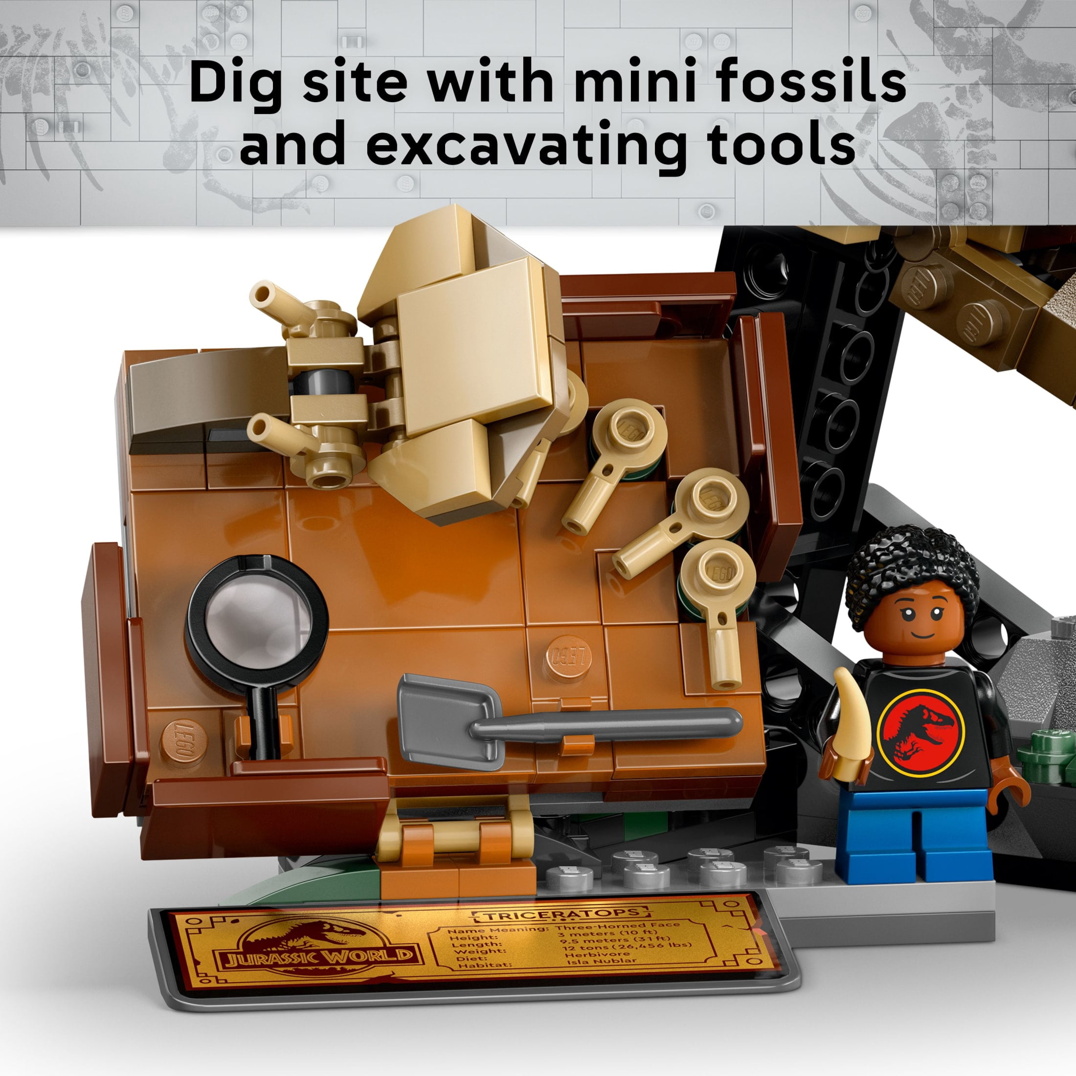 LEGO Jurassic World Dinosaur Fossils Triceratops Skull Toy - Dinosaur Toy Fossil Building Set for Kids, Boys and Girls, Ages 9+ - Model Display Kit - Gift Idea for Birthdays - 76969