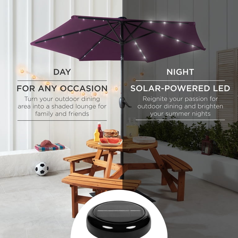 best lights for patio umbrella Touch Of ECO Solar LED String 8 total branches Best Choice Products 10x10ft 2-Tier