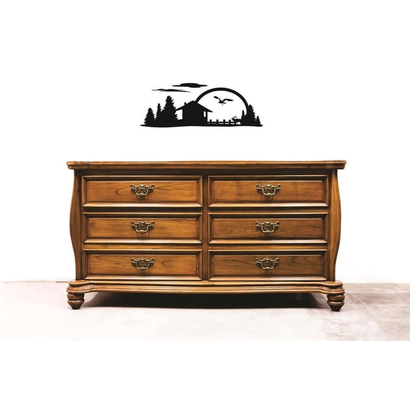 Custom Decals Nature Scenery Wall Art Size: 20 X 40 Inches Color: Black