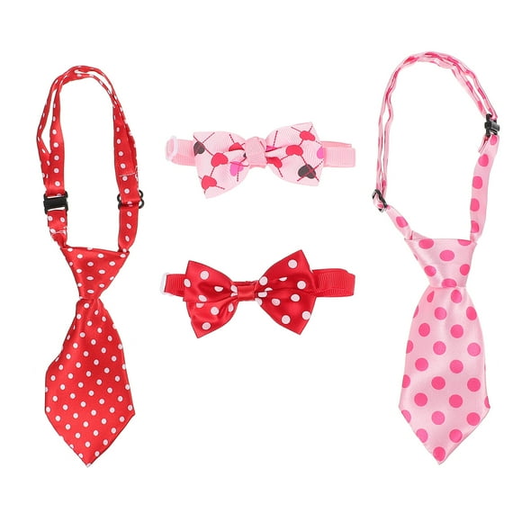Miangastore 2 Sets Valentine's Day Pet Costume Bow Ties Festival Party Pet Bow Ties Neckties