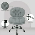 thumbnail image 4 of HOMCOM Armless Office Chair with Wide Thick Padded Seat,Tilt Function, Grey, 4 of 9