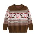 thumbnail image 2 of Staki School Sweaters for Boys Toddler Boys Cotton Pullover Crewneck Sweatshirt Long Sleeve Cartoon Shirt Sweaters Tops (Coffee,4-5 Year), 2 of 8