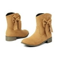 thumbnail image 4 of QQAMB Women Bow Detail Short Boots with Chunky Low Heel Ankle Booties for Casual Winter Wear and Outdoor Use, 4 of 8