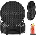 thumbnail image 1 of 10 Piezas Posavasos para Mesa, Portavasos de Silicona Antideslizantes, Posavasos para Bebidas con Soporte Posavasos Redondos Antideslizante, Coasters para Bar, Hogar, Restaurante (Negr, 1 of 5