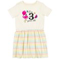 thumbnail image 3 of Inktastic I'm 3 Years Old with Flamingo and Flowers Girls Toddler Dress, 3 of 5