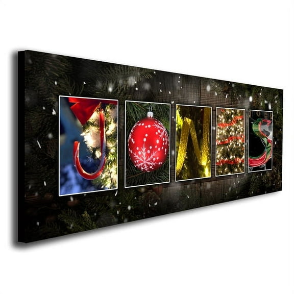 Personalized Christmas Name Canvas Wall Art, Live Previews, Choose Each Photo, Multiple Options