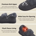 thumbnail image 3 of VANSARTO Mens Knit Bootie Slippers Comfy Casual Memory Foam Boot Slipper Indoor Outdoor House Shoes,Black, Size 9, 3 of 7